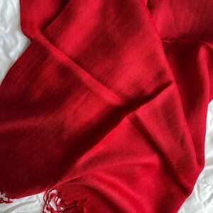 Lightweight Cashmere Summer Scarf, Lipstick Red 💄